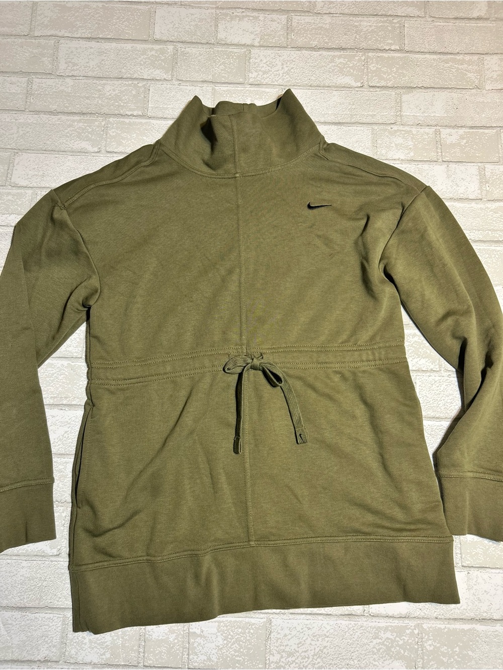 Nike Women's Olive Green Dri-FIT Hooded Activewear Pullover Size Small
